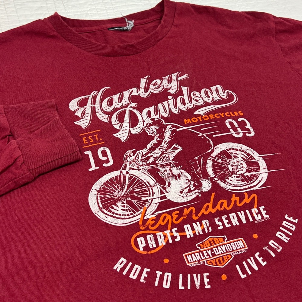 Harley-Davidson Mens Maroon XXL* Graphic T-Shirt Mountain Creek Dalton GA